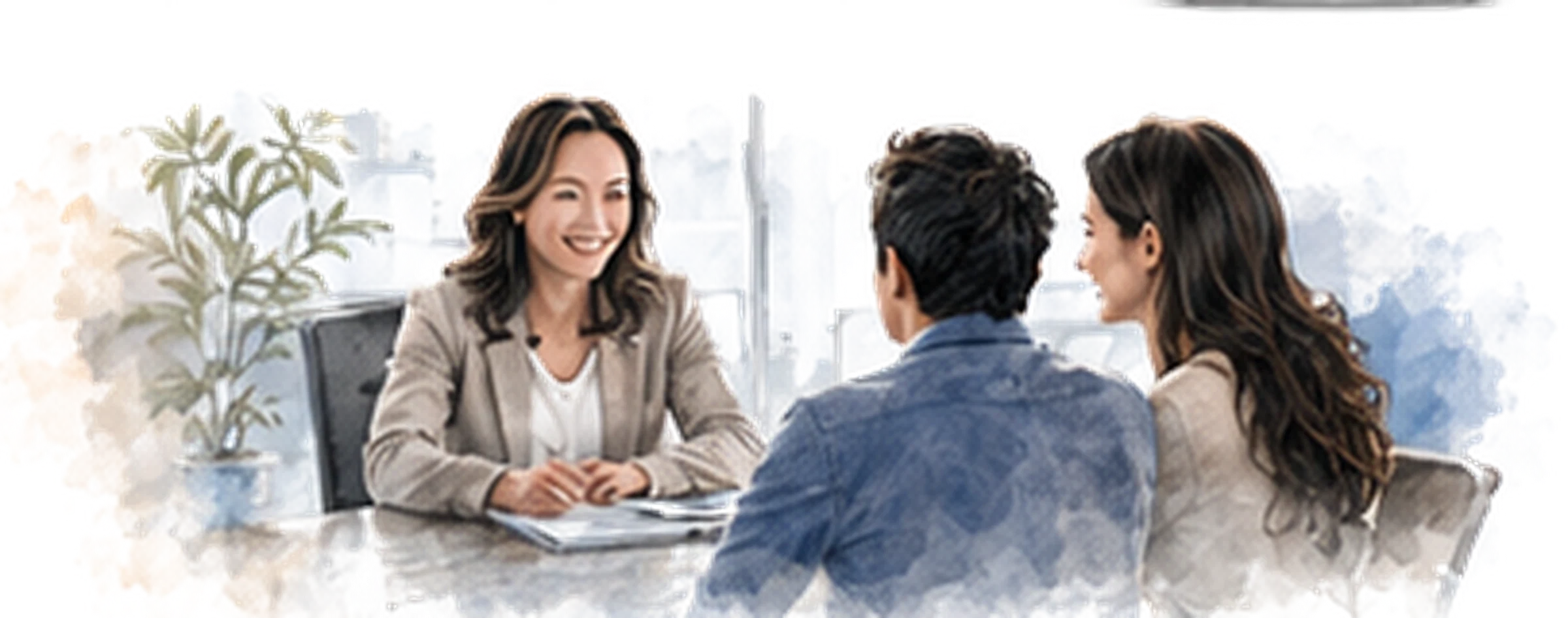 Advisor meeting with a couple
